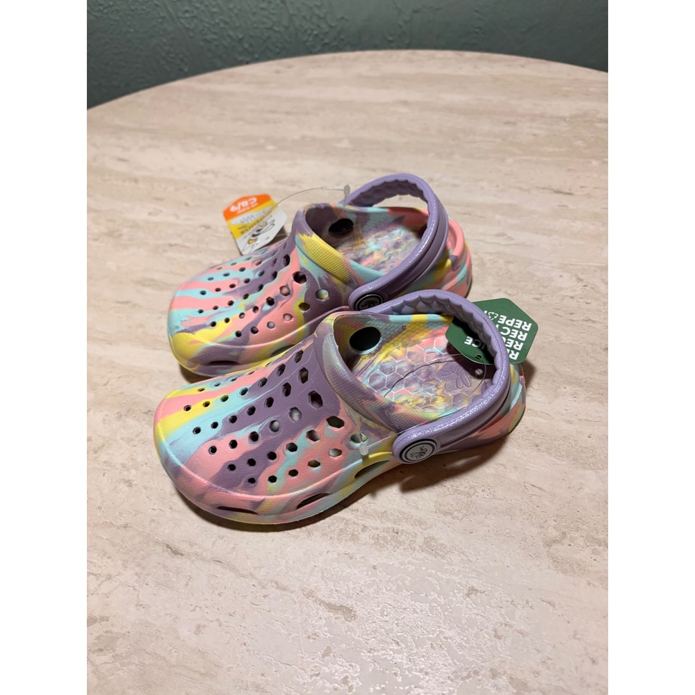 Joybees Kids Active Clog Marbled Candy Iridescent Purple Toddler C8/9 NEW